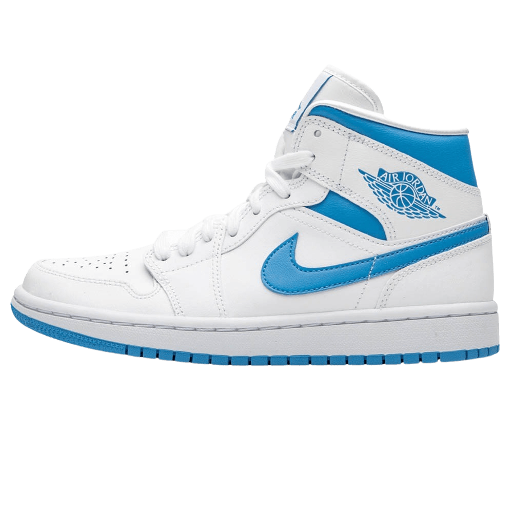 Exclusive Air Jordan 1 Wmns Mid 'UNC' White Carolina Blue — UK 2.5 | EU 35.5 | US 5 — Front View