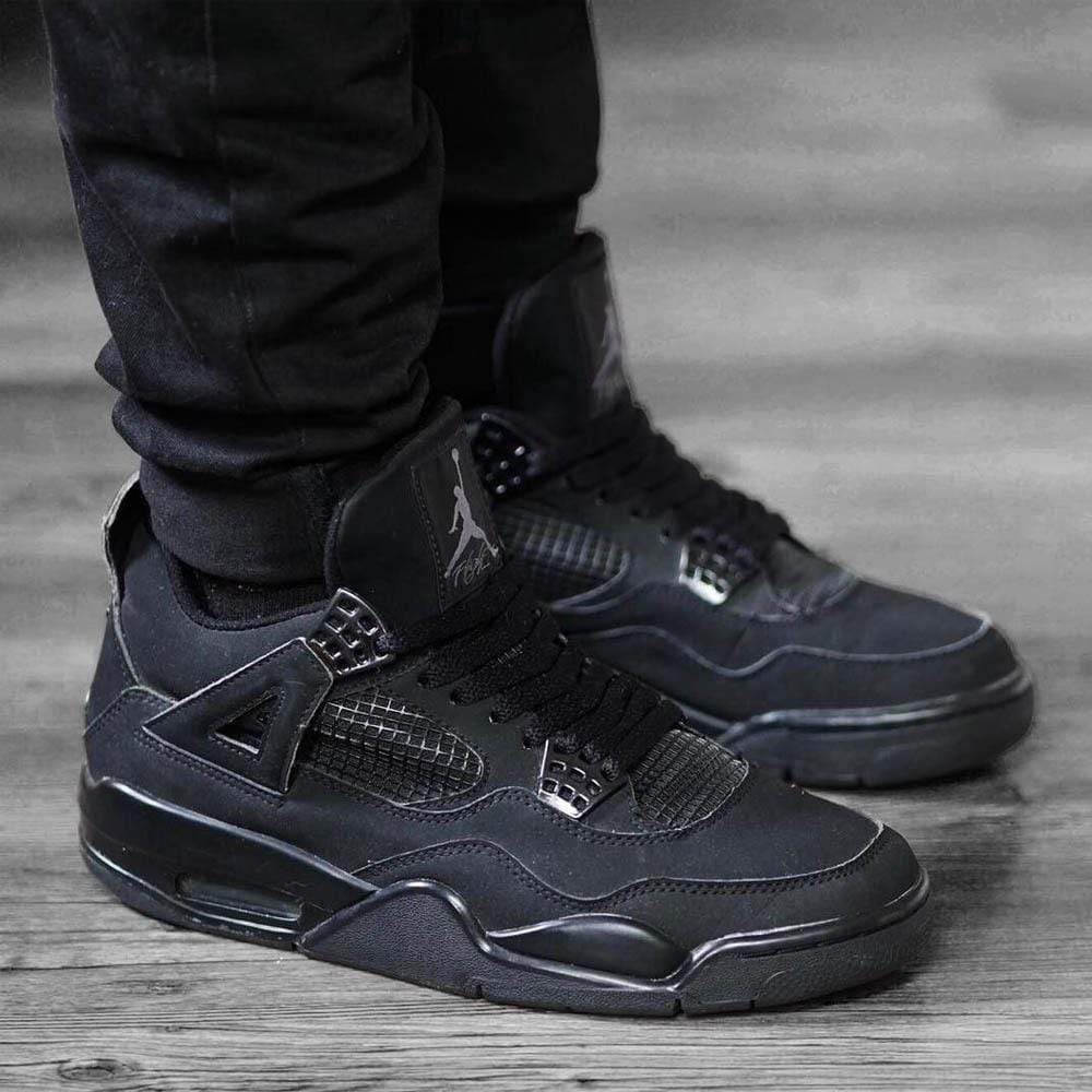 Exclusive Air Jordan 4 Retro 'Black Cat' 2020 — UK 3 | EU 35.5 | US 3.5 — Lifestyle View