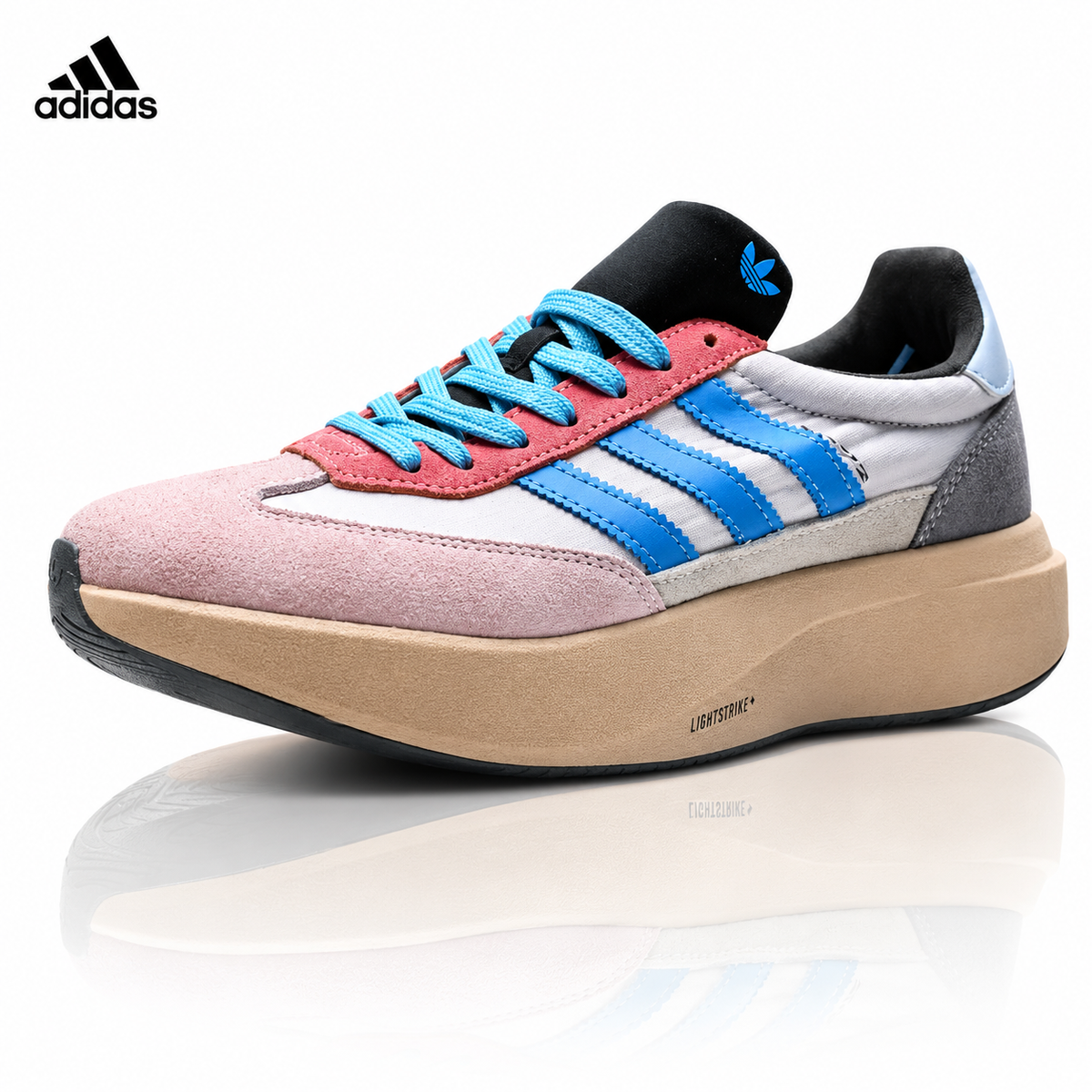 Exclusive Adidas K81801650 Unisex Running Shoes — Grey/Black — Size EU 36 / US M4 / W5.5 / 23CM — Front View