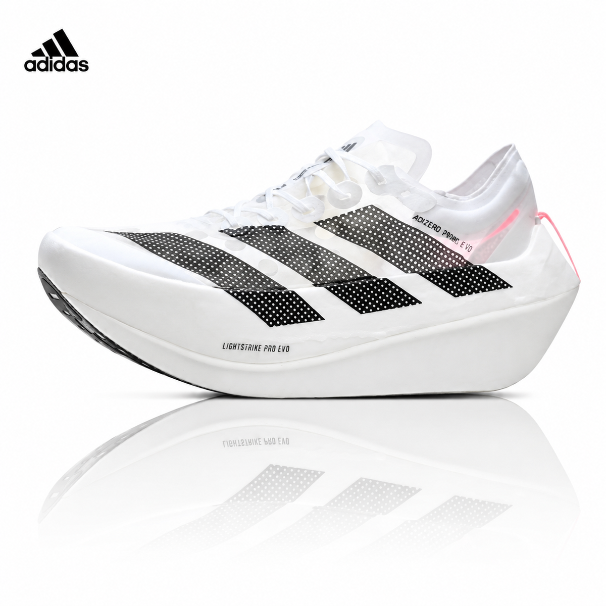 Exclusive Adidas K81802150 Men's Running Shoes — White/Black — Size EU 39 / US M6.5 / W8 / 24.5CM — Front View