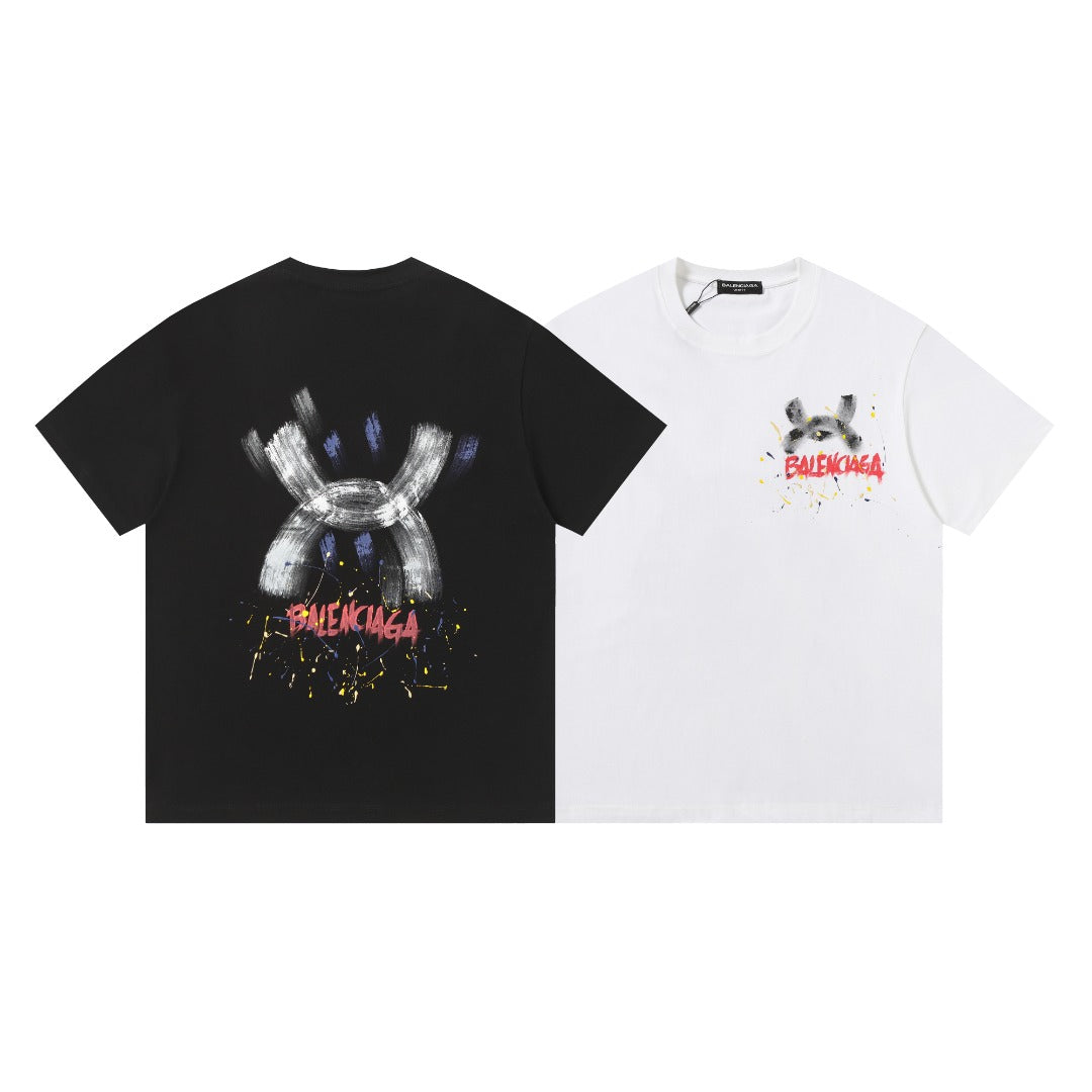 Exclusive Balenciaga BB LOGO T-shirt — Black — Size XS — Front View