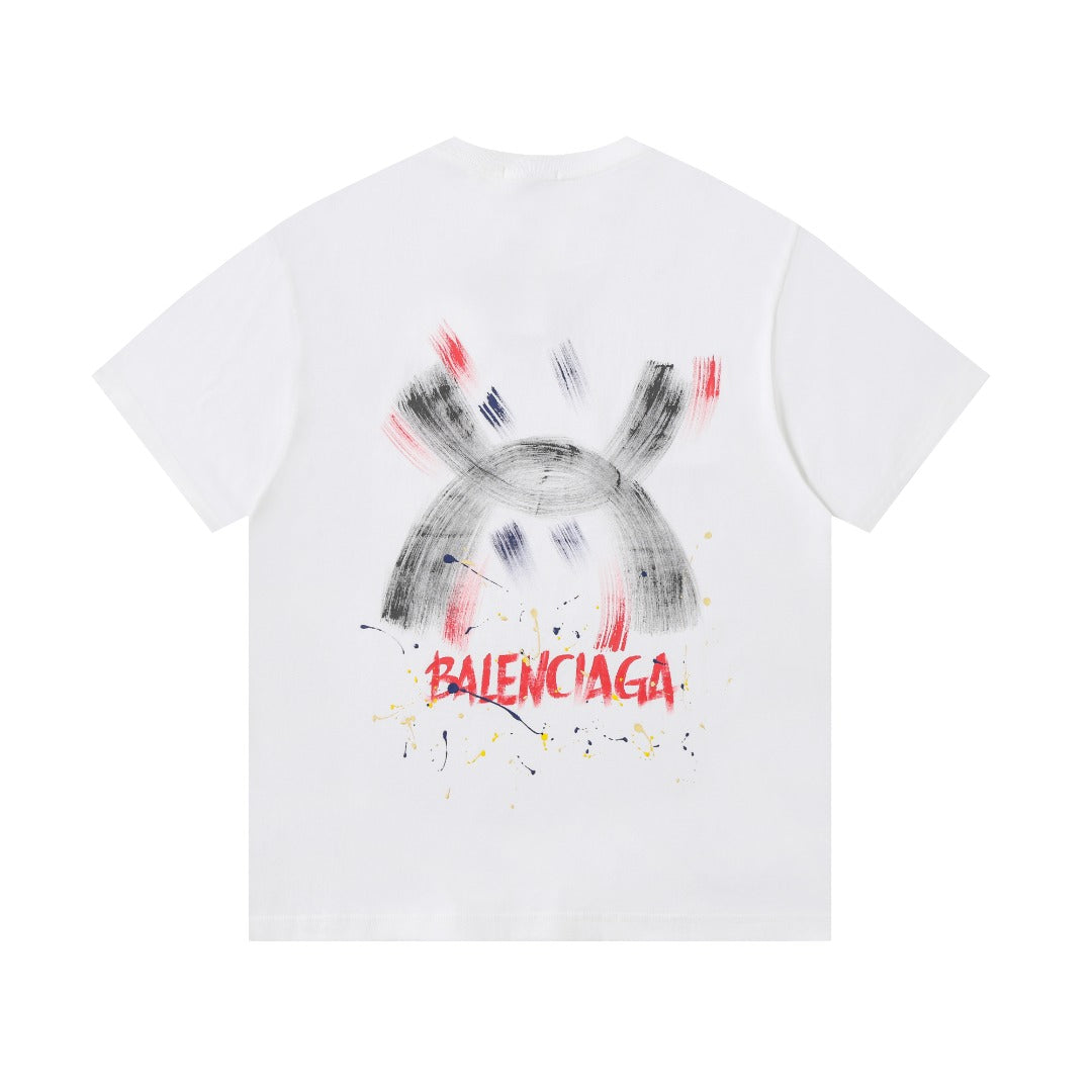 Exclusive Balenciaga BB LOGO T-shirt — Black — Size XS — Back View