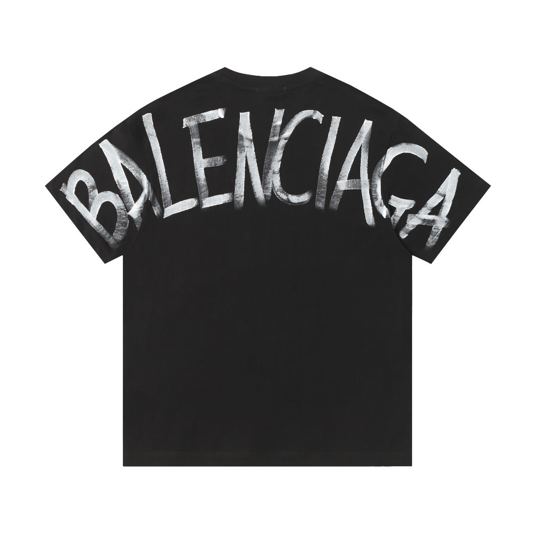 Exclusive Balenciaga Classic Loose Fit T-shirt — Black — Size XS — Detail View